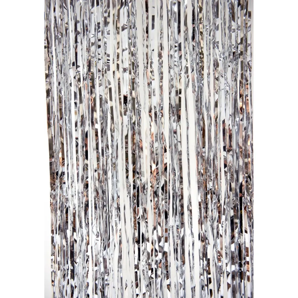 Decostar™ Value Metallic Foil Fringe Curtain 96" - Silver
