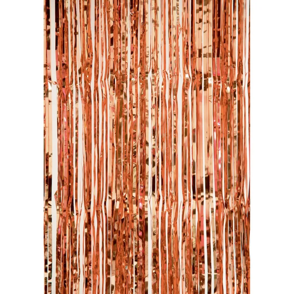 Decostar™ Value Metallic Foil Fringe Curtain 96" - Rose Gold