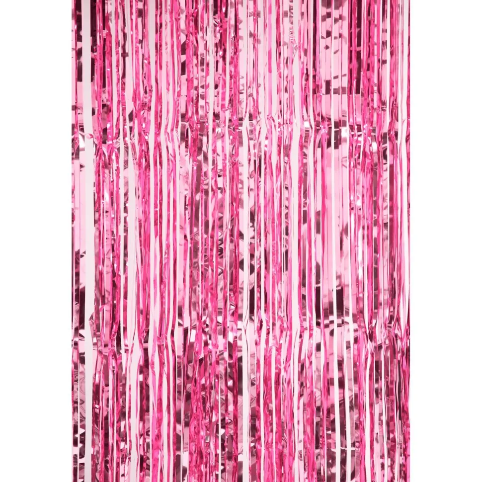 Decostar™ Value Metallic Foil Fringe Curtain 96" - Pink
