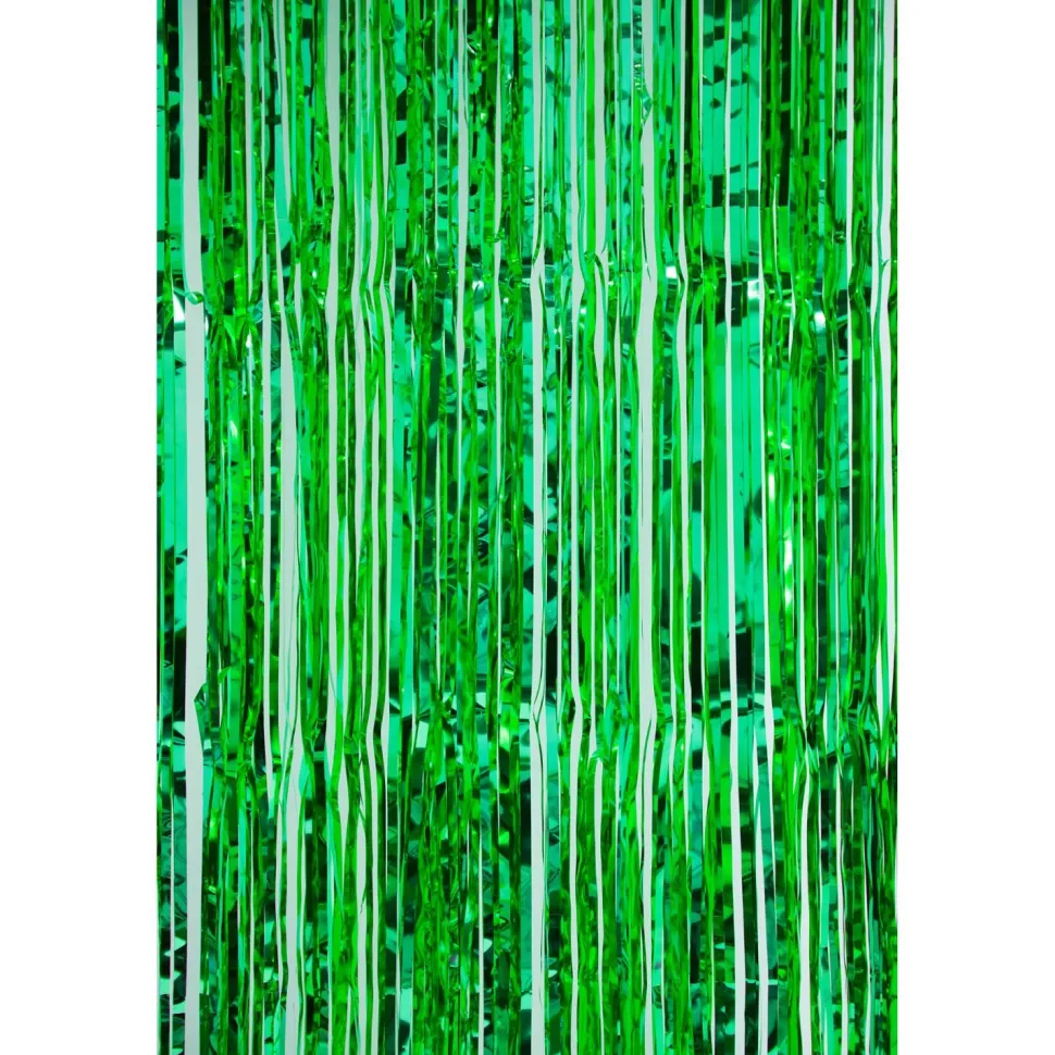 Decostar™ Value Metallic Foil Fringe Curtain 96" - Green