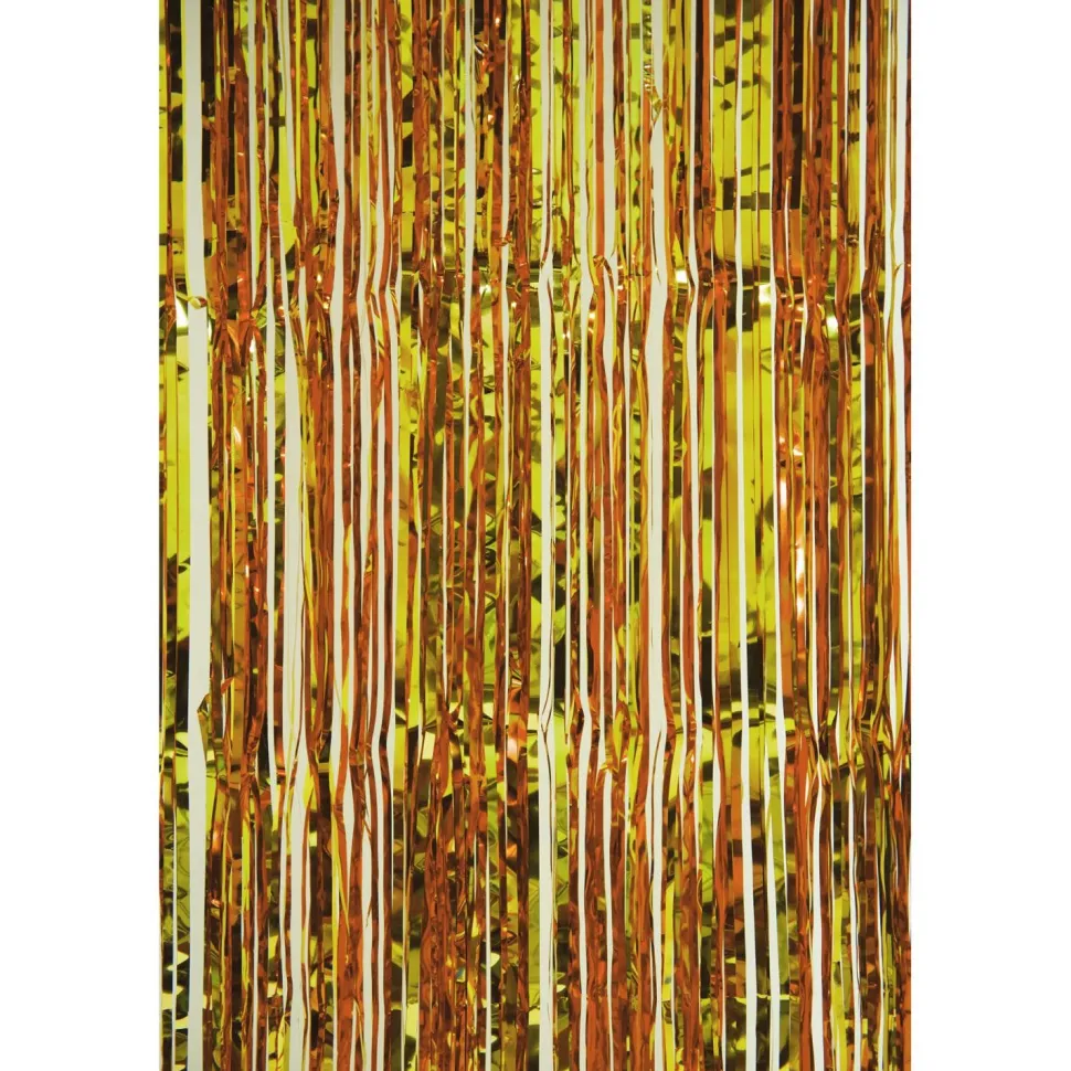 Decostar™ Value Metallic Foil Fringe Curtain 96" - Gold