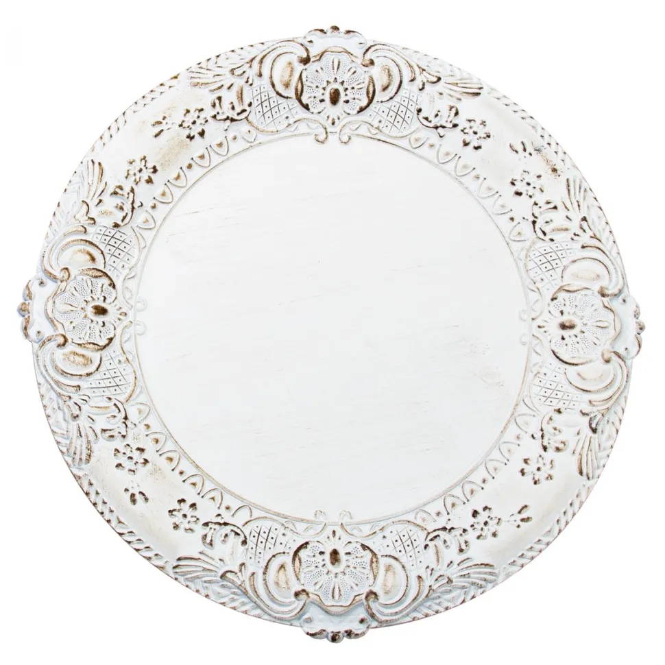 Decostar™ Victorian Edge Plastic Charger Plate 13" - 24 Pieces - White