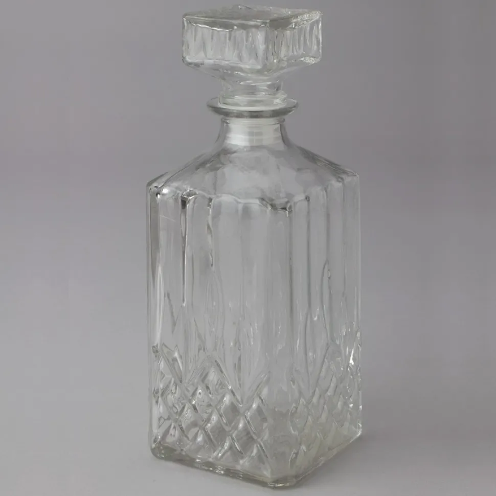 Decostar™ Vintage Heavy Crystal Square Glass Liquor Decanter - 12 Pieces