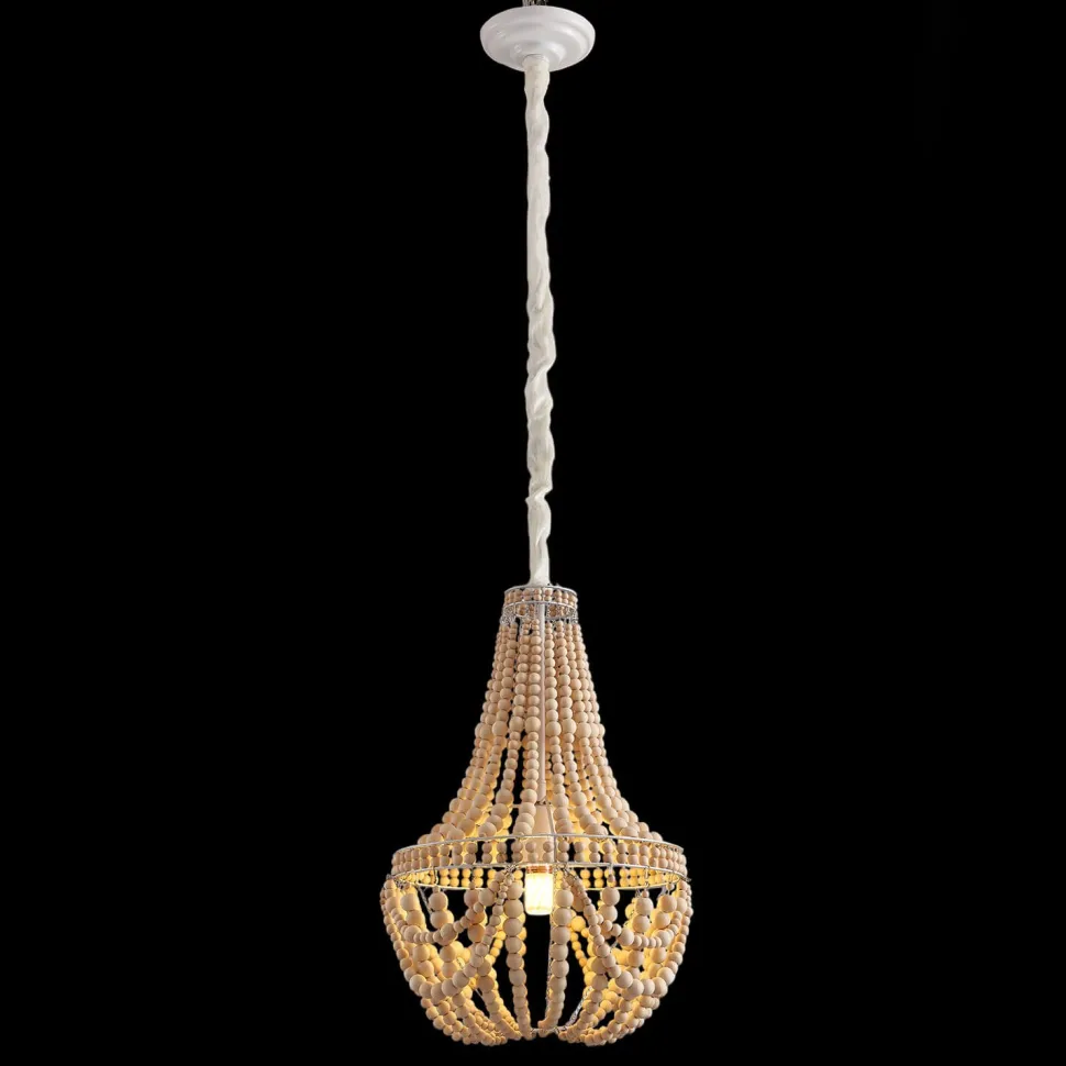 DecoStar™ Wooden Beaded Chandelier - 12 Inch Diameter