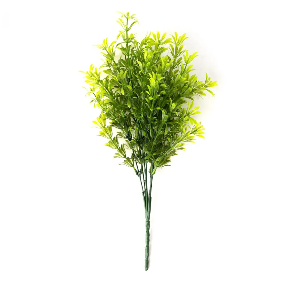 Decostar™ Yellow Faux Boxwood Stem 14"