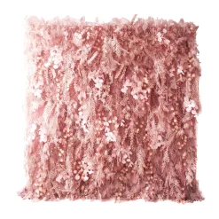 Deluxe Blush & Dusy Rose Mixed Florals & Pampas Floral Wall - Curtain Style - Easy Install! Select Size