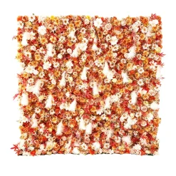 Deluxe Fall Colors Mixed Florals & Pampas - Curtain Style Floral Wall - Easy Install! Select Size