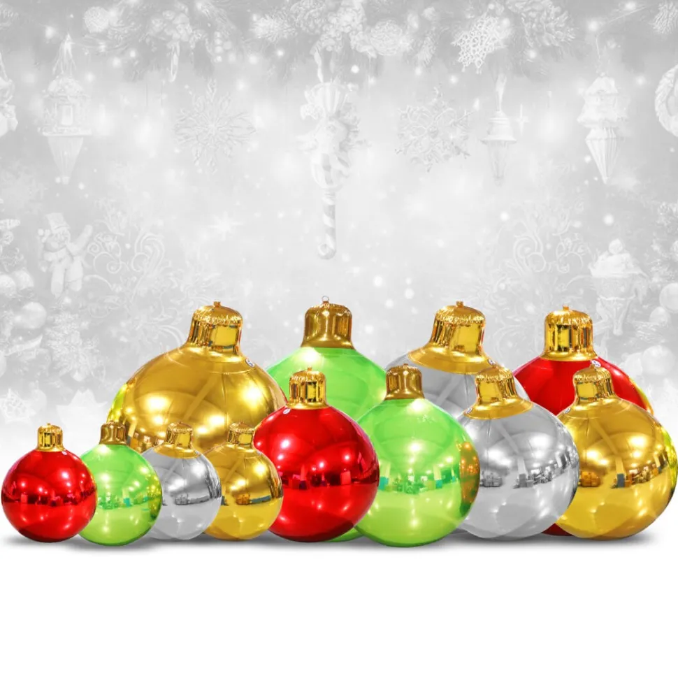 DELUXE Inflatable GIANT Christmas Ornament Kit (Includes Pump) - 3 Sizes / 12 Piece Kit!