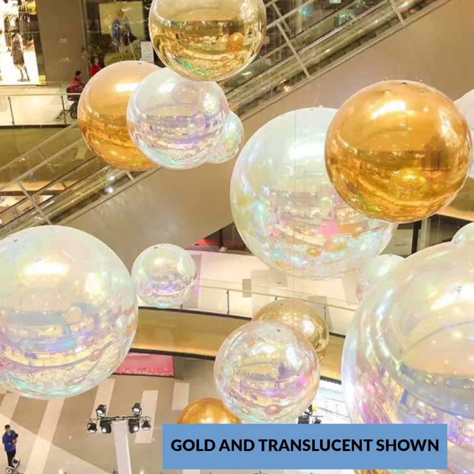 DELUXE Inflatable Mirror Ball/Sphere Kit (Includes Pump) - 3 Sizes / 13 Piece Kit!