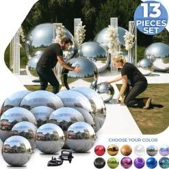 DELUXE Inflatable Mirror Ball/Sphere Kit (Includes Pump) - 3 Sizes / 13 Piece Kit!