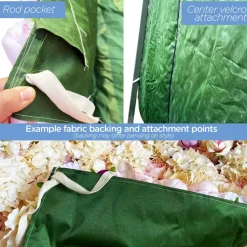 Deluxe Ivory Mixed Florals & Pampas Floral Wall - Curtain Style - Easy Install! Select Size