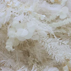 Deluxe Ivory Mixed Florals & Pampas Floral Wall - Curtain Style - Easy Install! Select Size