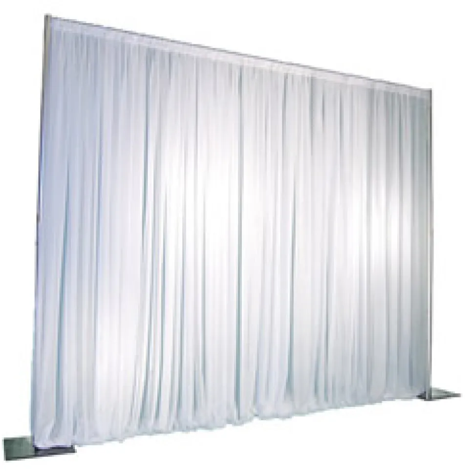 DELUXE-9 Panel Black Anodized Pipe and Drape Kit / Backdrop - 6-14 Feet Tall (Adjustable) Comes W/ 3 Piece Uprights for Maximum Height Adjustment