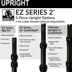 DELUXE-5 Panel Black Anodized Pipe and Drape Kit / Backdrop - 6-14 Feet Tall (Adjustable) Comes W/ 3 Piece Uprights for Maximum Height Adjustment