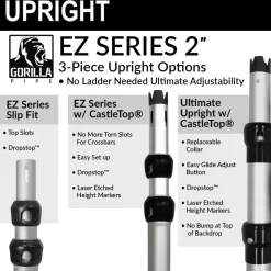 DELUXE-3 Panel Pipe and Drape Kit / Backdrop - 6-14 Feet Tall (Adjustable) Comes W/ 3 Piece Uprights for Maximum Height Adjustment