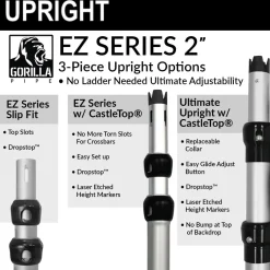 DELUXE-8 Panel Pipe and Drape Kit / Backdrop - 6-14 Feet Tall (Adjustable) Comes W/ 3 Piece Uprights for Maximum Height Adjustment