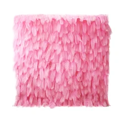 Deluxe Pink Feather Wall - Curtain Style - Easy Install! Select Size