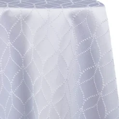 Diamante Tablecloth by Eastern Mills - White - Many Size Options
