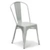 Distressed Indoor Stacking Chair - Silver