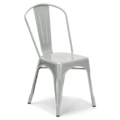 Distressed Indoor Stacking Chair - Silver