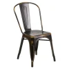 Distressed Indoor Stacking Chair - Russet