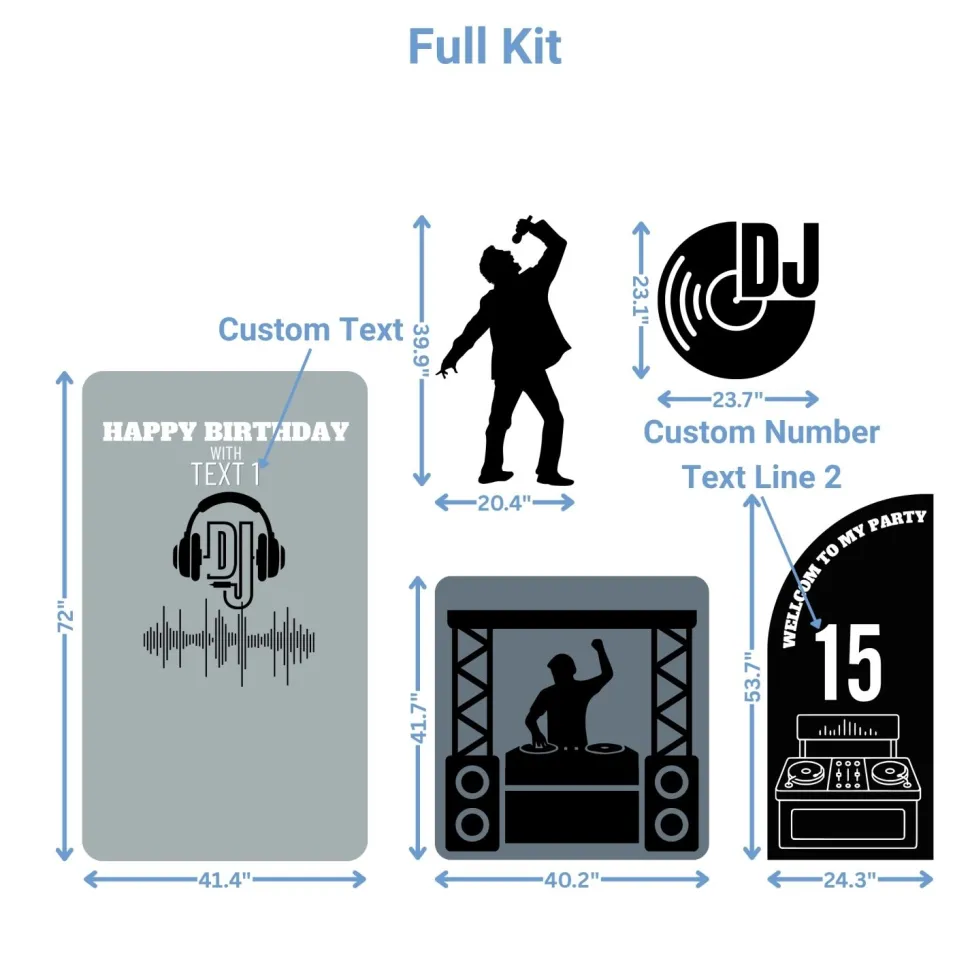 DJ Music Party Foam Core Birthday Backdrop Kit by PopScene™