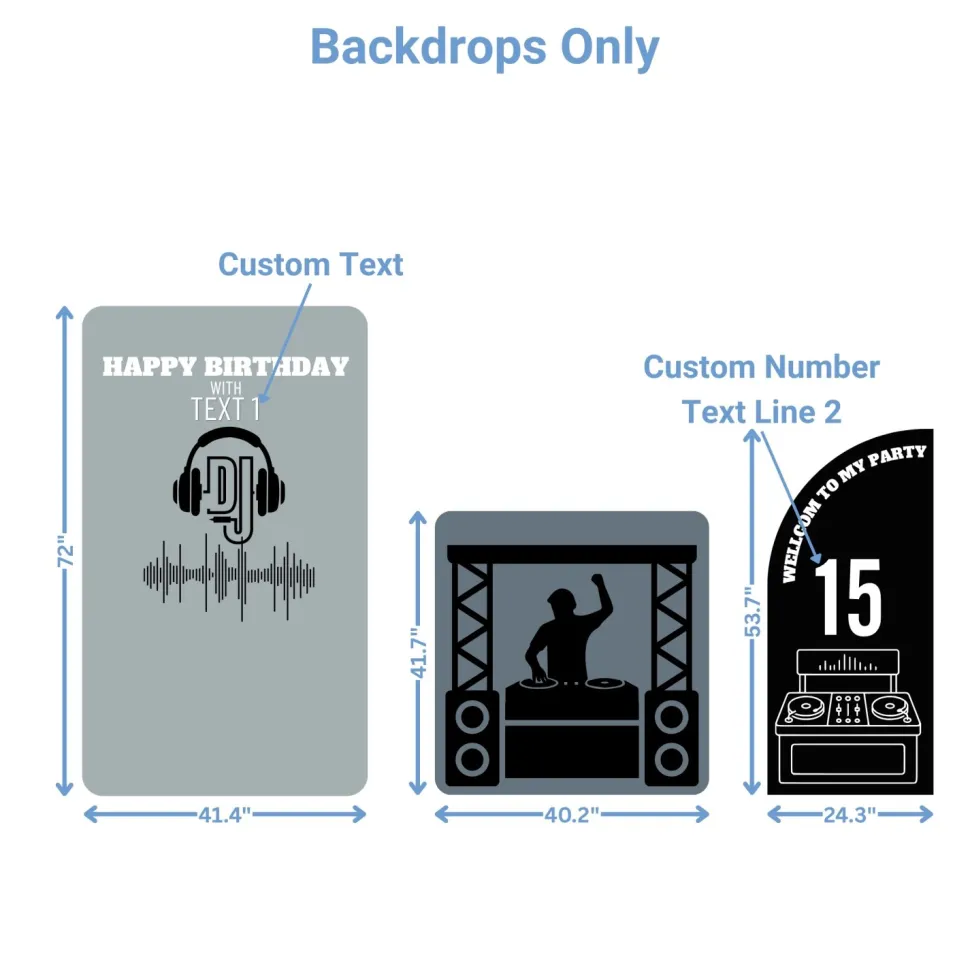 DJ Music Party Foam Core Birthday Backdrop Kit by PopScene™