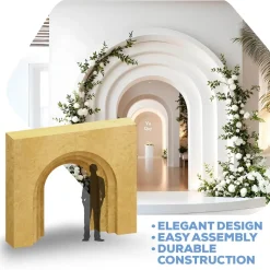 3D Ridge Layered Arch Wall with Square Perimeter