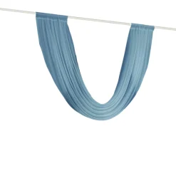Dusty Blue Sheer Chiffon Valance Curtain – Curved Backdrop Swag Topper with Rod Pocket (4ft Wide x 4ft, 5ft, 6ft Height Options)