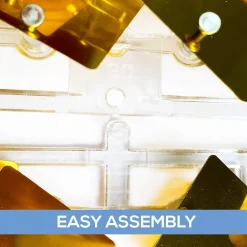 Easy Connect Shimmer Wall Panels w/ Transparent Grid Backing & Square Sequins - 12 Tiles - Gold
