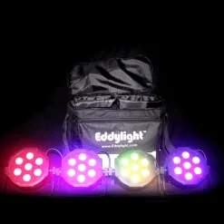 Economy 5 in 1 Flat LED Par - 4 Pack w/ Carrying Bag