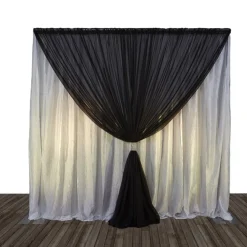 Economy 1 Panel 2 Tone Curtain Backdrop 8ft Tall