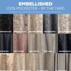 Embellished Tablecloth by Eastern Mills - Damask Cream - Many Size Options