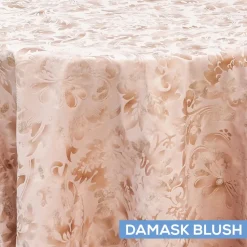 Embellished Tablecloth by Eastern Mills - Damask Blush - Many Size Options