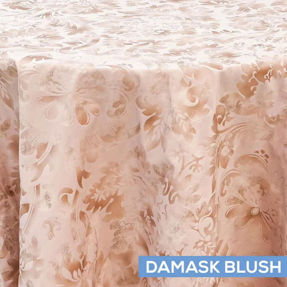 Embellished Tablecloth by Eastern Mills - Damask Blush - Many Size Options