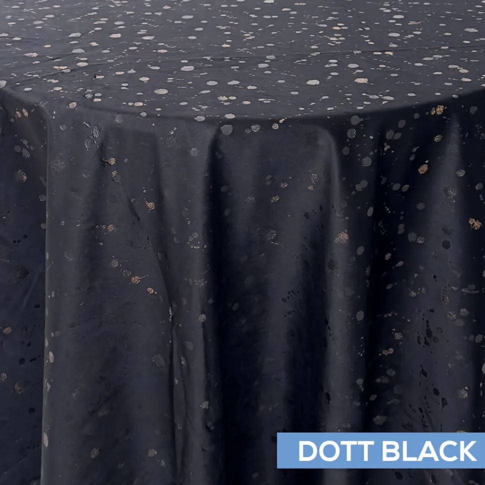 Embellished Tablecloth by Eastern Mills - Dott Black - Many Size Options