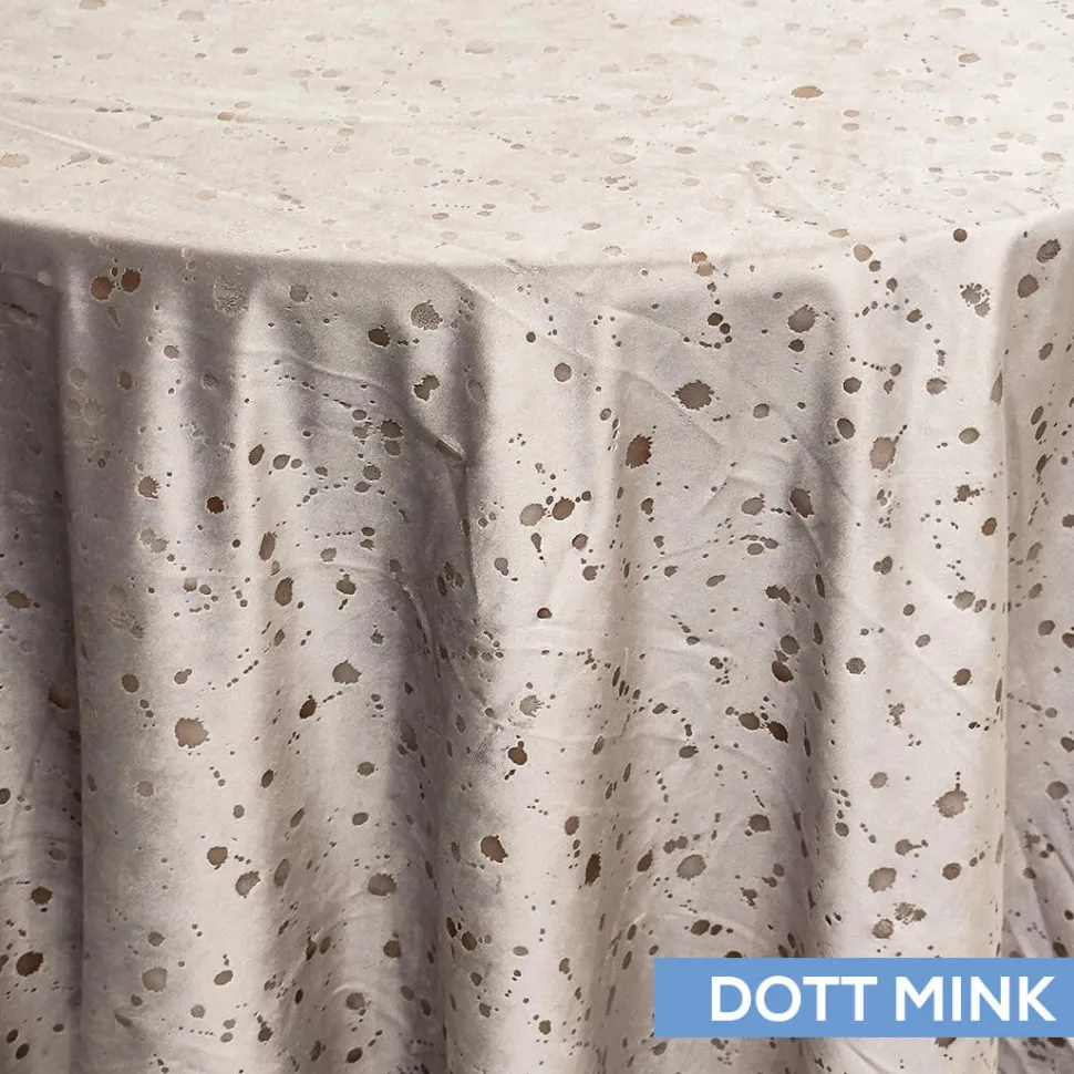 Embellished Tablecloth by Eastern Mills - Dott Mink - Many Size Options