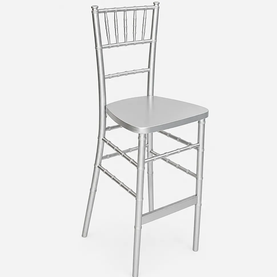 EnvyChair™ Elegant Chiavari Bar Stool - Silver