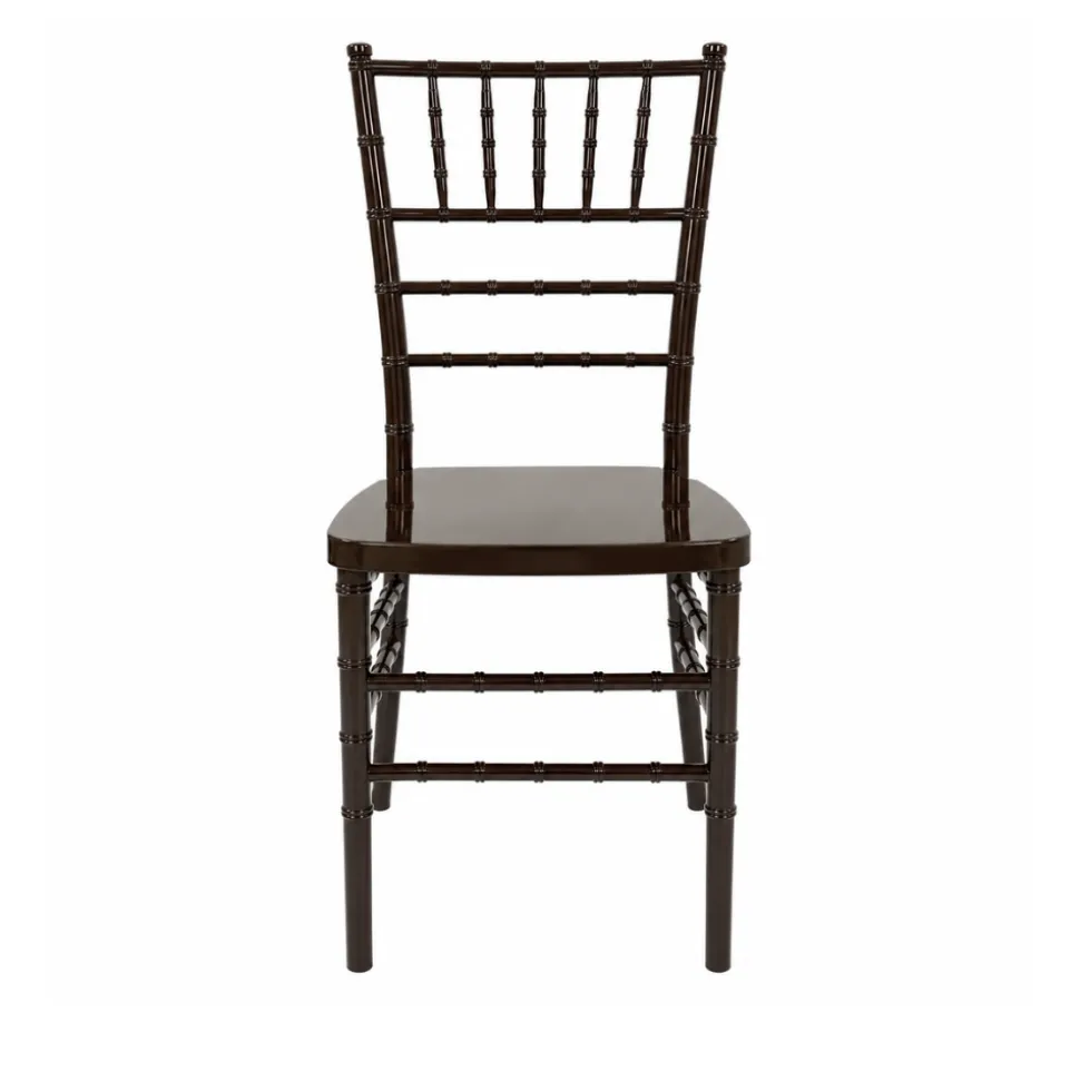 EnvyChair™ Elegant Monoblock Resin Chiavari Chair - Dark Brown