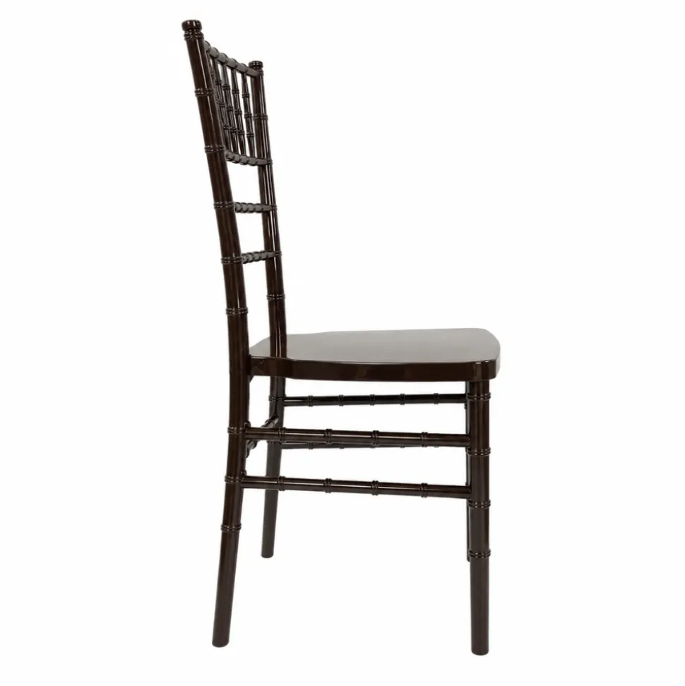 EnvyChair™ Elegant Monoblock Resin Chiavari Chair - Dark Brown