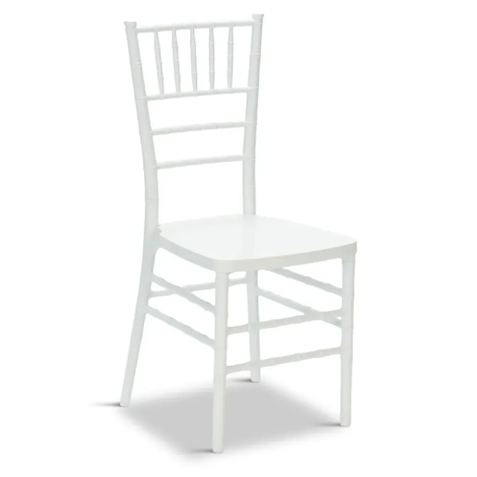 EnvyChair™ Elegant Monoblock Resin Chiavari Chair - White