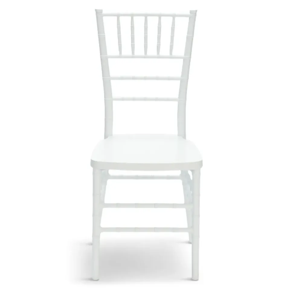 EnvyChair™ Elegant Monoblock Resin Chiavari Chair - White