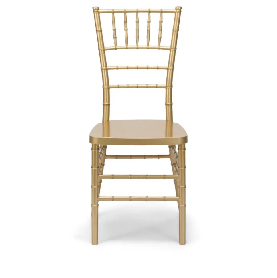 EnvyChair™ Elegant Resin Chiavari Chair with Premium Steel Frame - Gold