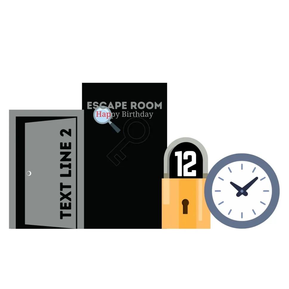 Escape Room Theme Foam Core Birthday Backdrop Kit by PopScene™
