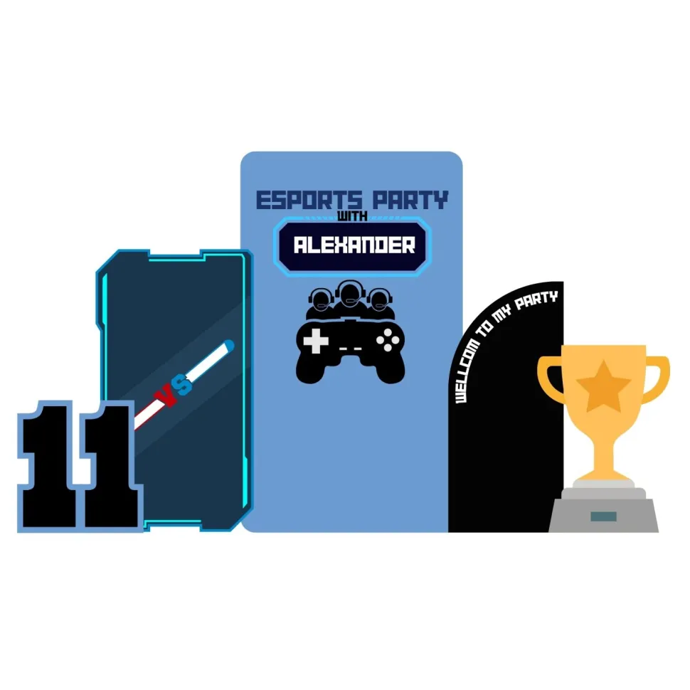 Esports Party Foam Core Birthday Backdrop Kit by PopScene™
