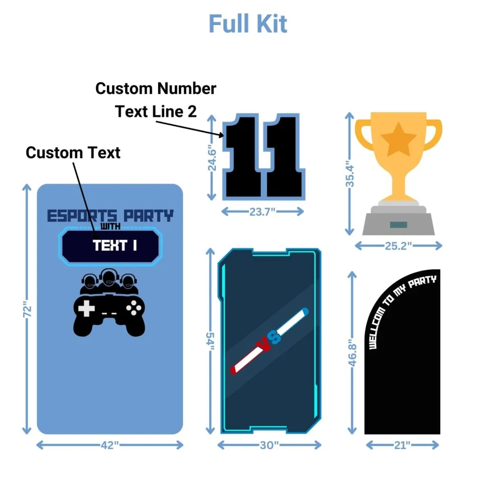 Esports Party Foam Core Birthday Backdrop Kit by PopScene™