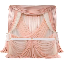 FABRIC ONLY! Romantic Theme Pro-Designed Backdrop or 4 Post Canopy Kit - 6ft-14ft Tall
