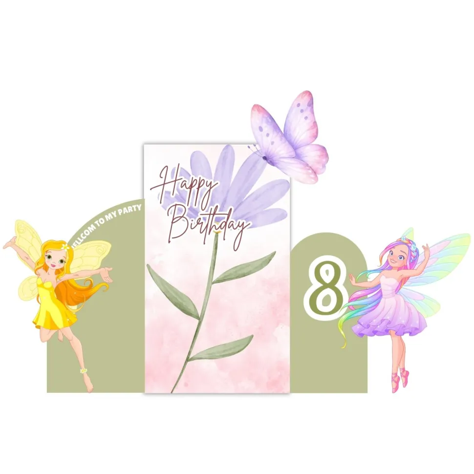 Fairy Princess Foam Core Birthday Backdrop Kit by PopScene™
