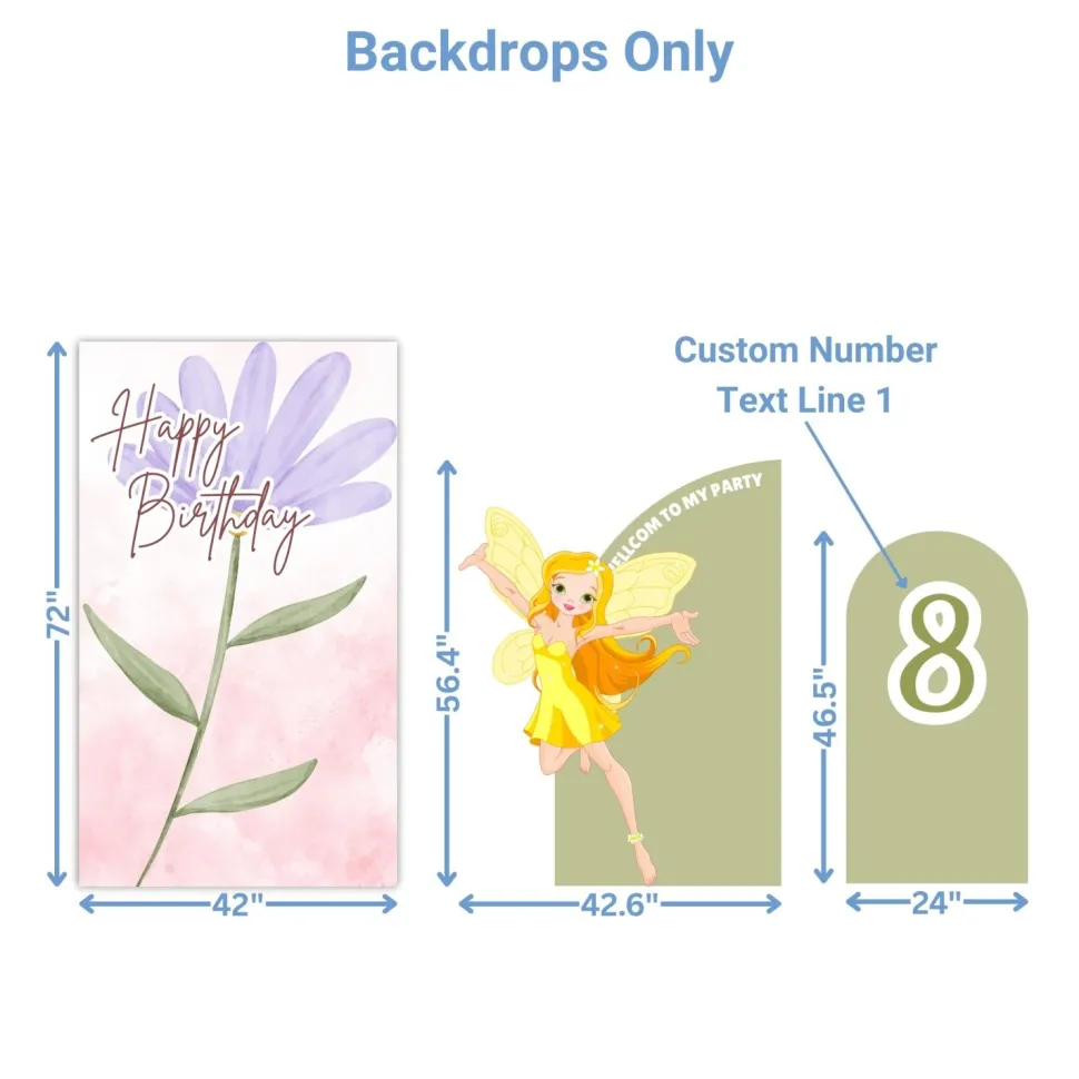 Fairy Princess Foam Core Birthday Backdrop Kit by PopScene™