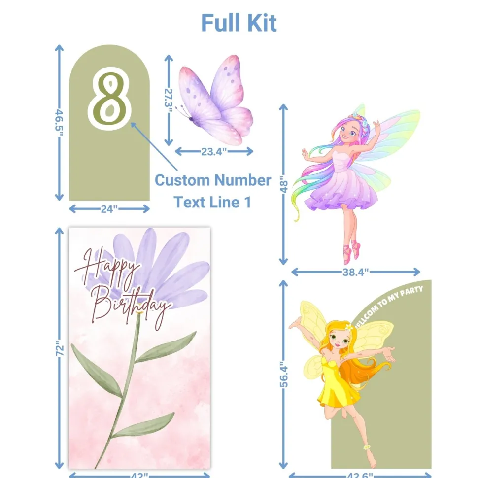 Fairy Princess Foam Core Birthday Backdrop Kit by PopScene™